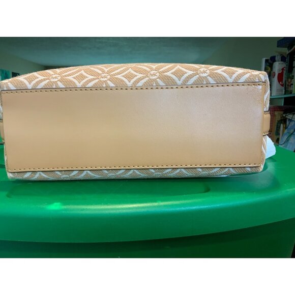 Michael Kors Tan White Logo Embroidered Ember Small Messenger Bag NWT $448 - Picture 7 of 8